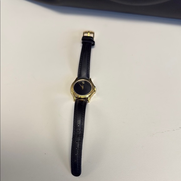 Movado Black and Gold Classic Watch